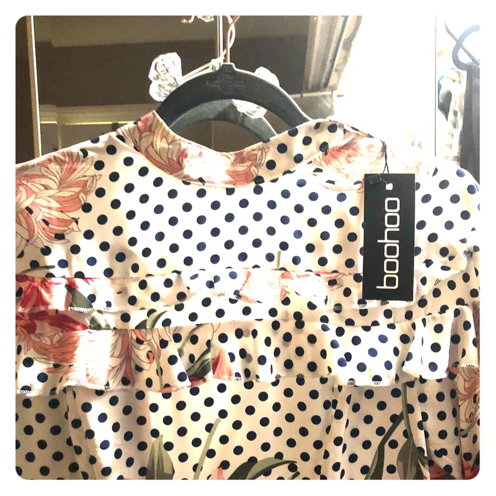 Floral and polka dot dress